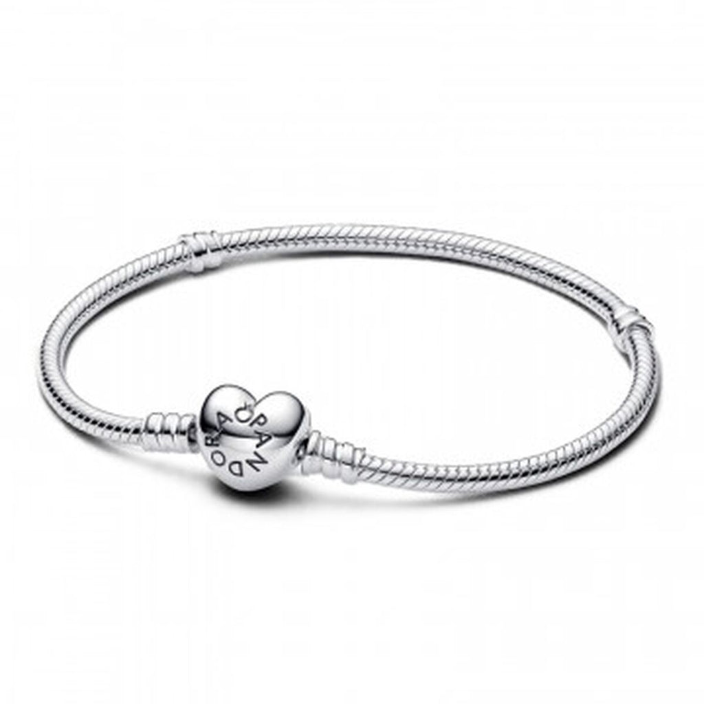 Pandora Silver Heart Clasp Bangle – Timeless 925 Sterling Bracelet | Elegant Gift for Her