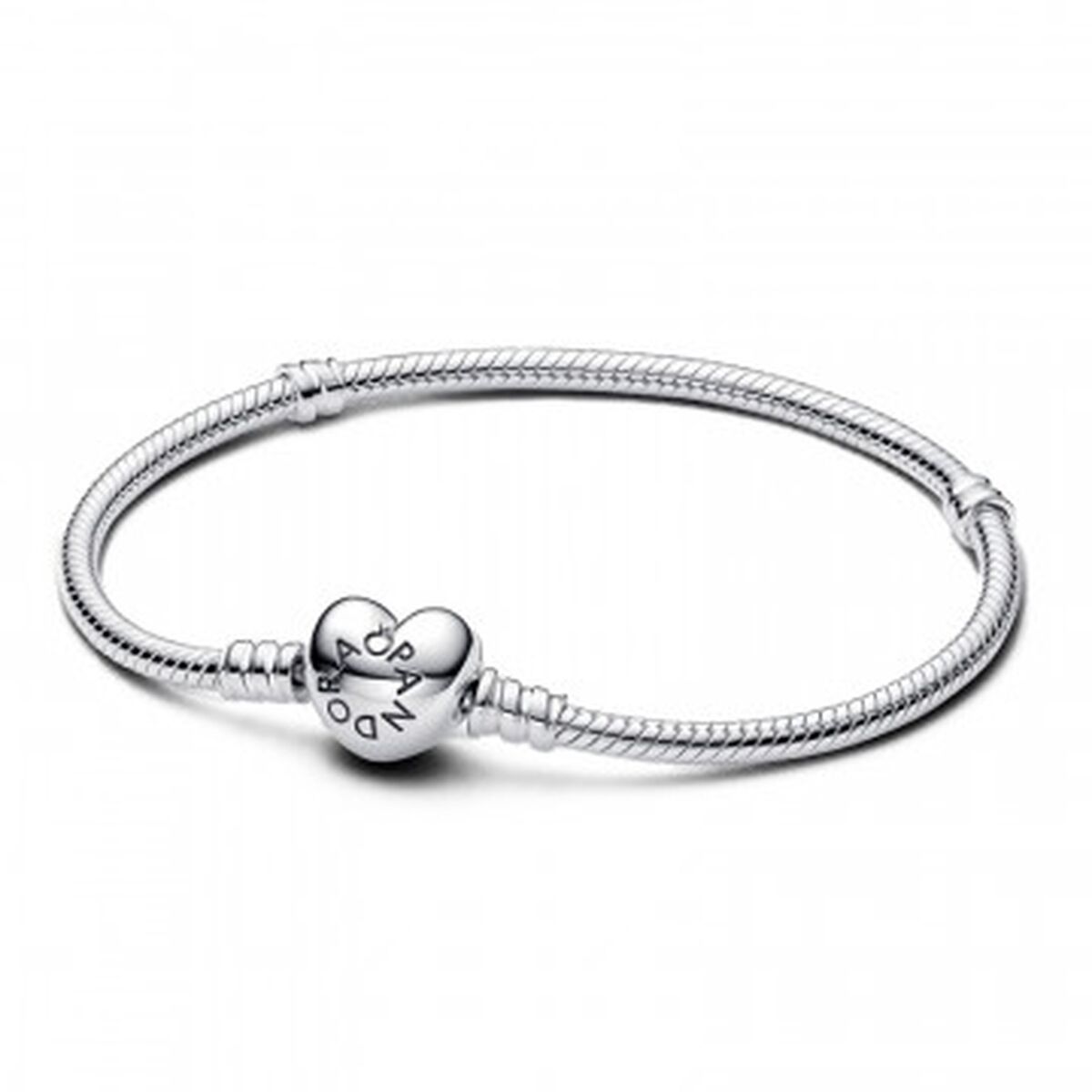 Pandora Silver Heart Clasp Bangle – Timeless 925 Sterling Bracelet | Elegant Gift for Her