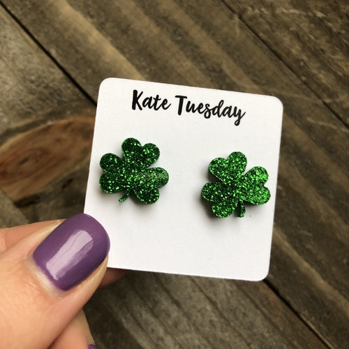 Emerald Sparkle Clover Earrings – Limited St. Patrick’s Day Edition