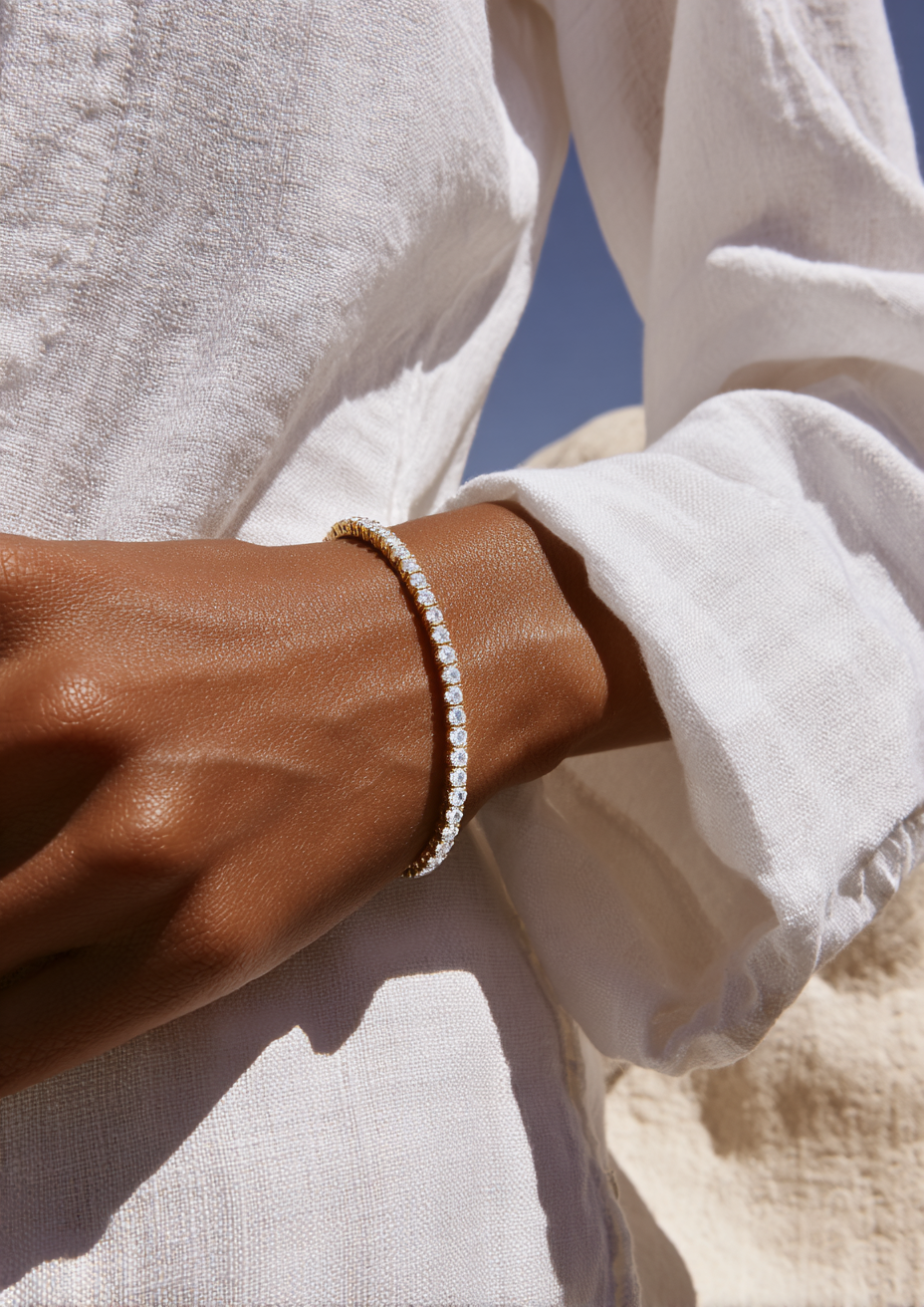 Aurora 4MM Tennis Bracelet – Elegant AAA Cubic Zirconia Sparkle