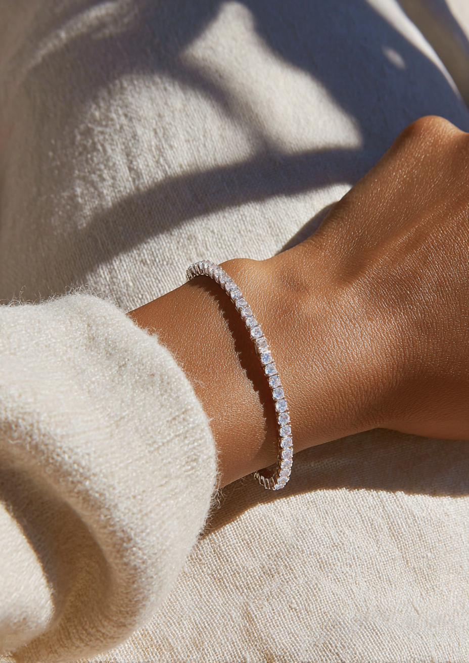 Aurora 4MM Tennis Bracelet – Elegant AAA Cubic Zirconia Sparkle