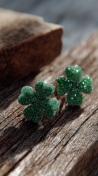 Emerald Sparkle Clover Earrings – Limited St. Patrick’s Day Edition